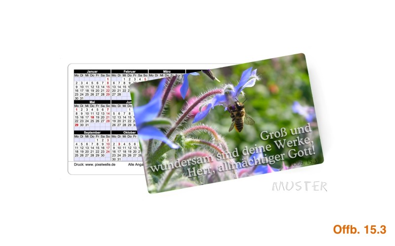 Plastik - Taschen - Kalender 2025 verschiedenen chrlstlichen-Motiv