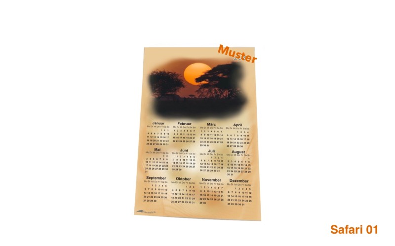 Stoff-Kalender 2023 mit verschiedenen Afrika-Natur-Motiven