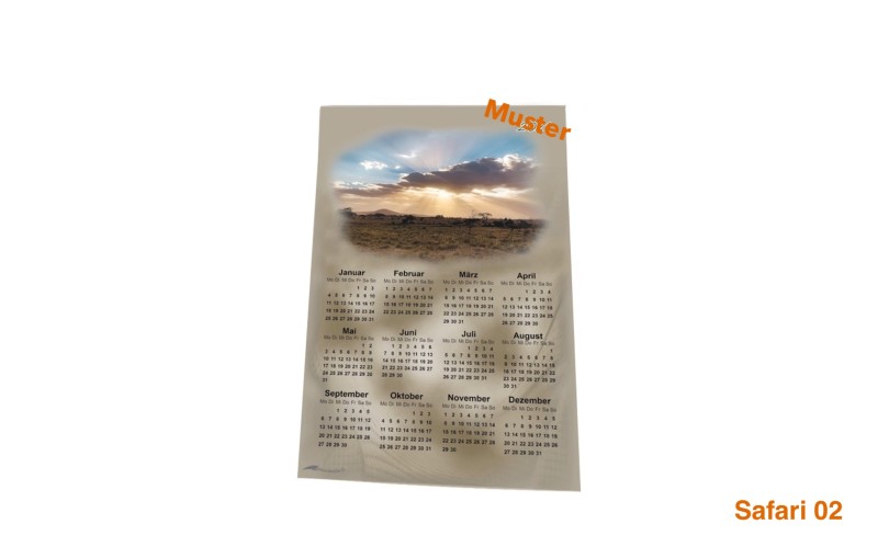 Stoff-Kalender 2023 mit verschiedenen Afrika-Natur-Motiven