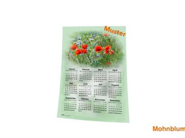 Stoff-Kalender 2024 mit verschiedenen Blumen-Motiven