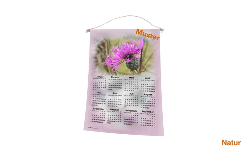 Stoff-Kalender 2025 mit verschiedenen Blumen-Motiven