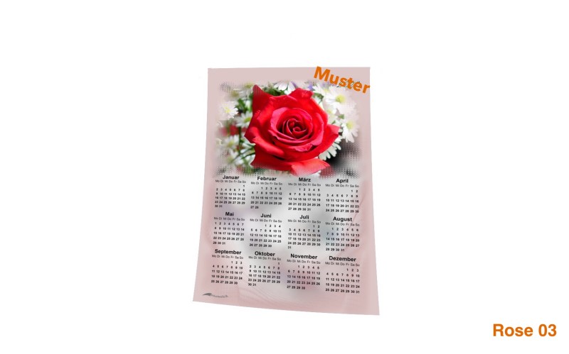 Stoff-Kalender 2025 mit verschiedenen Blumen-Motiven