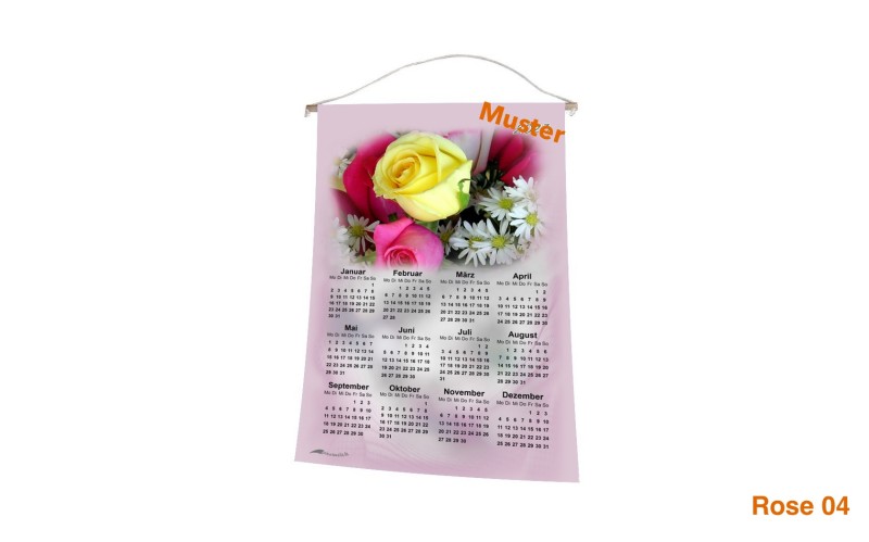 Stoff-Kalender 2025 mit verschiedenen Blumen-Motiven