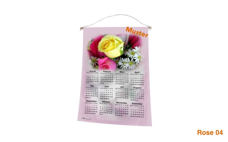 Stoff-Kalender 2024 mit verschiedenen Blumen-Motiven