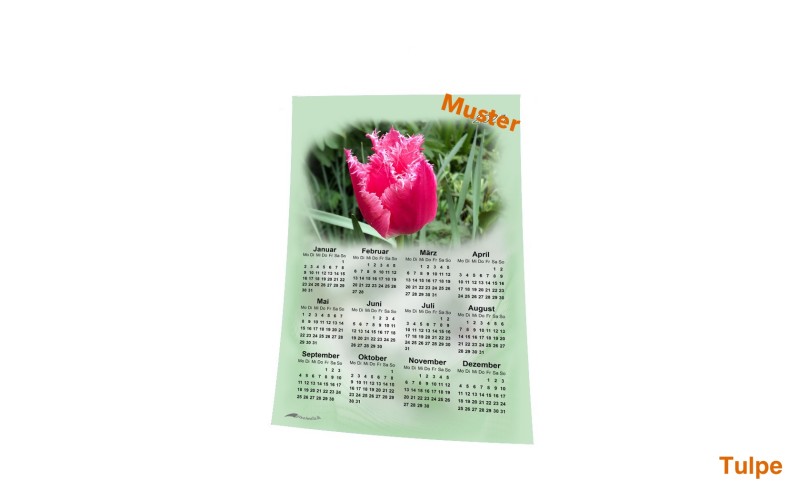 Stoff-Kalender 2025 mit verschiedenen Blumen-Motiven