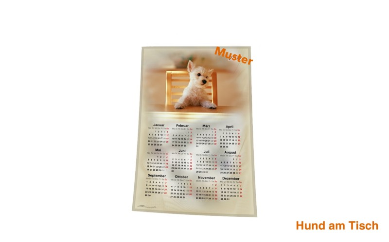 Stoff-Kalender 2024 mit verschiedenen Hunde-Motiven