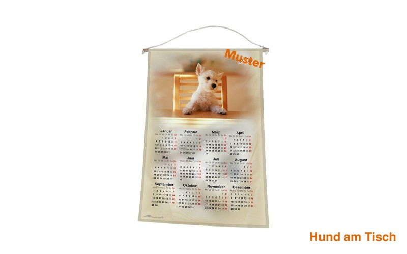 Stoff-Kalender 2024 mit verschiedenen Hunde-Motiven