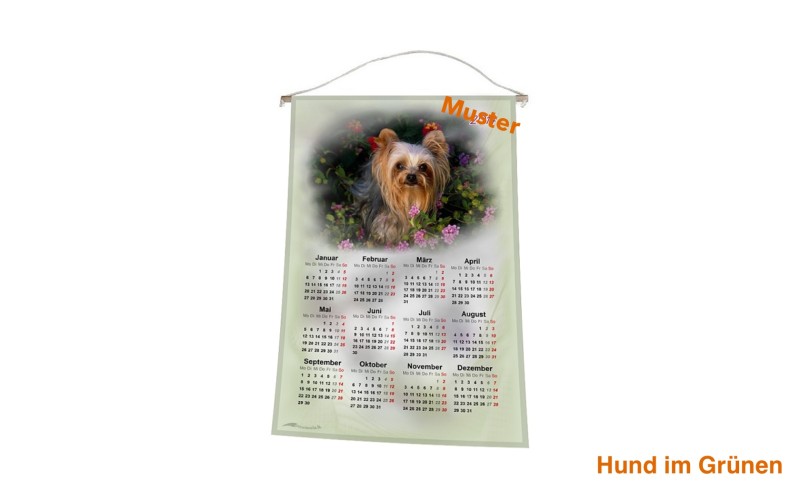 Stoff-Kalender 2024 mit verschiedenen Hunde-Motiven