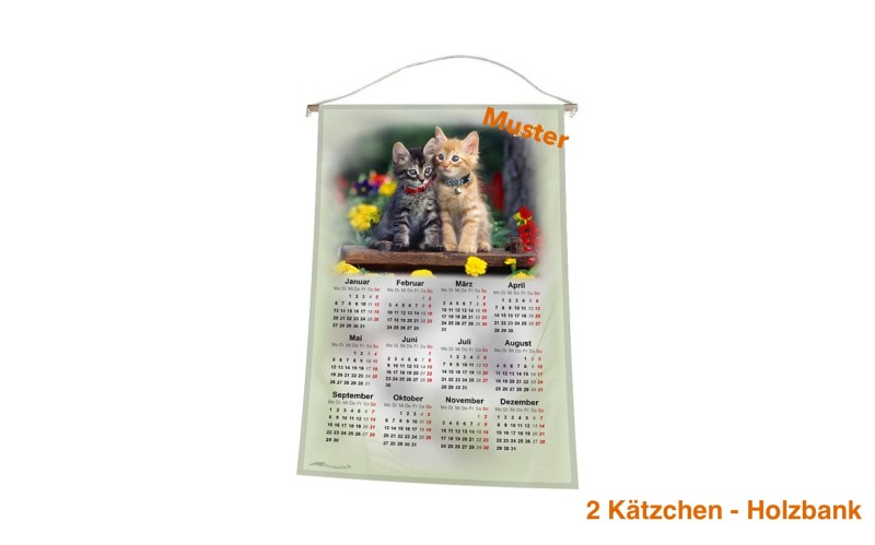 Stoff-Kalender 2025 mit verschiedenen Katzen-Motiven