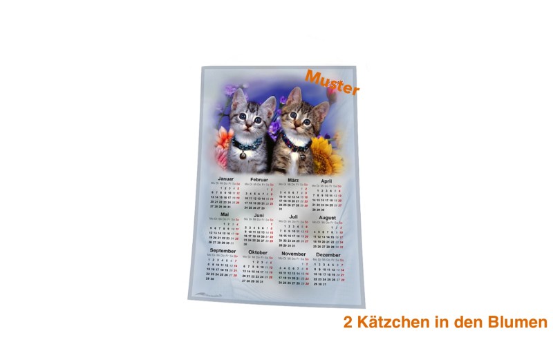 Stoff-Kalender 2025 mit verschiedenen Katzen-Motiven