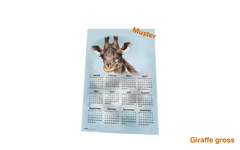 Stoff-Kalender 2025 mit verschiedenen Afrika-Tier-Motiven