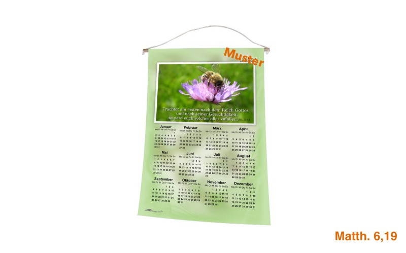 Stoff-Kalender 2025 mit verschiedenen christliche Motive